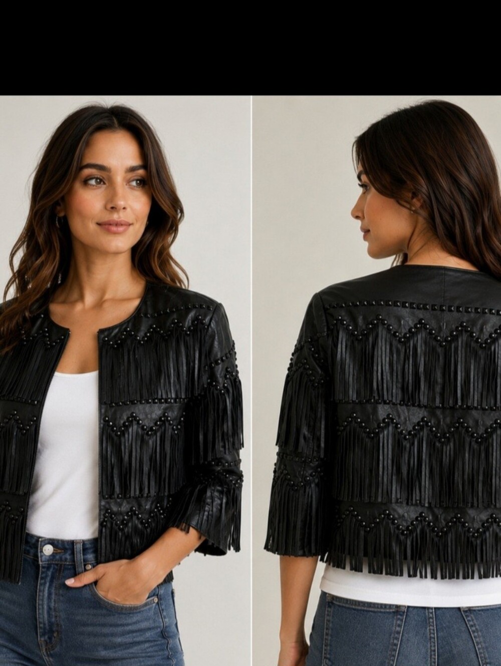 Marciano Leather Fringe Cropped Womens Sm Jacket Laney Wilson Style Nashville